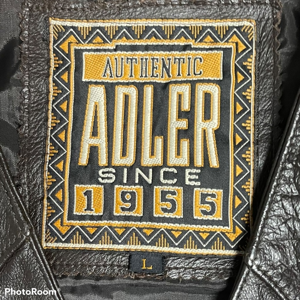 Adler Vintage leather button moto vest brown L - Picture 11 of 16